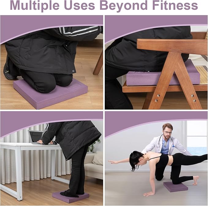 StrongTek Professional Foam Exercise Balance Pad - 15.8" x 13" x 2", High-Density TPE Foam Knee