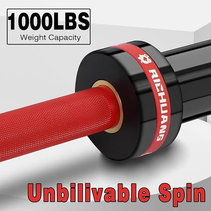 7ft Olympic Barbell, Weightlifting Barbell 28mm 45lb - 500/700/1000lbs Capacity with Smooth