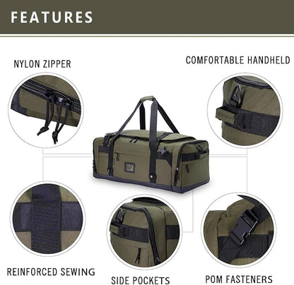 Large Duffle Bag for Travel - Men & Women, Foldable Gym Duffle Backpack, Heavy Duty Tactical