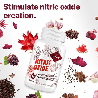 Nitric Oxide Supplement for Men, 90 Capsules (1 Pack)