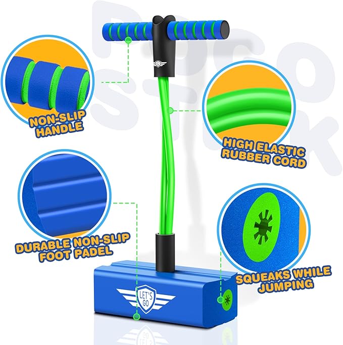 CUUGO LET'S GO! CG Jumping Promotes Growing Taller- Pogo Stick Foam Pogo Jumper for Kids, Toys for
