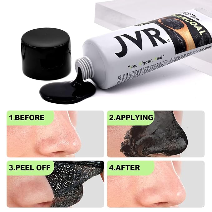 JVR Peel Off Face Mask, Blackhead Remover Mask for Men, Charcoal Peel Off Black Mask, Facial Mask