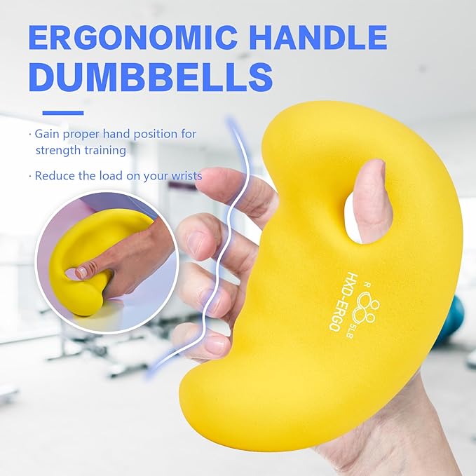 Ergonomic Dumbbells Weights Set-Hand Weights for Women at Home, Ear Dumbbells Weights for Pilates