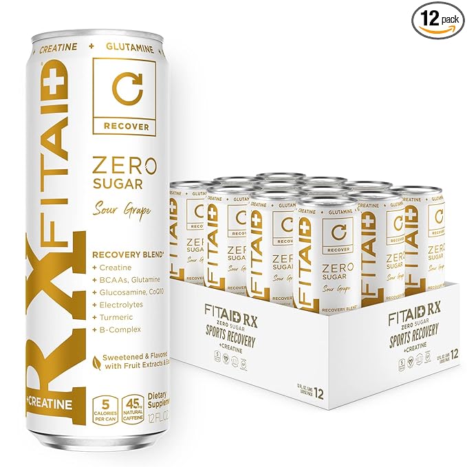 FITAID Rx Zero, Keto-Friendly, Number 1 Post-Workout Recovery Drink, 0g Sugar, Quercetin, Creatine