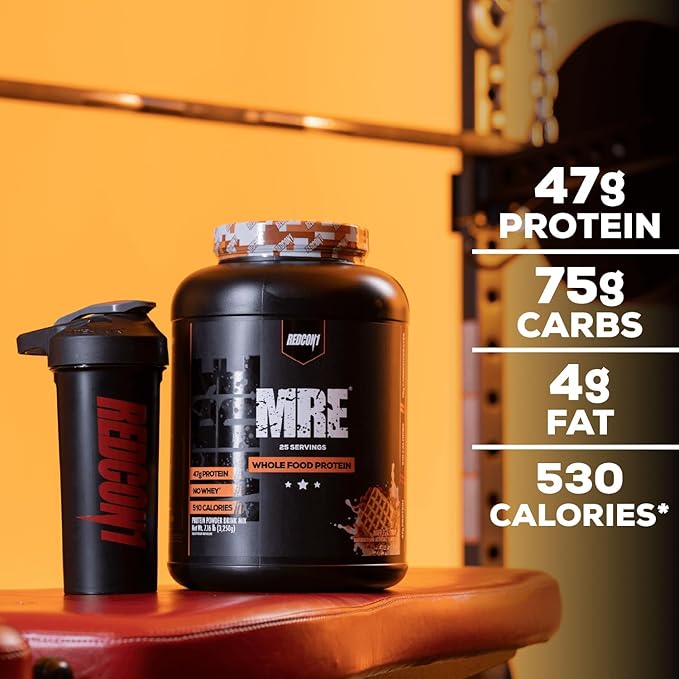 REDCON1 MRE Protein Powder, Fudge Brownie - Meal Replacement Protein Blend Made with MCT Oil &
