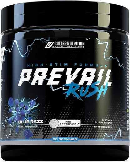 Cutler Nutrition High Stim Pre Workout Powder Prevail Rush Preworkout for Men & Women for Intense