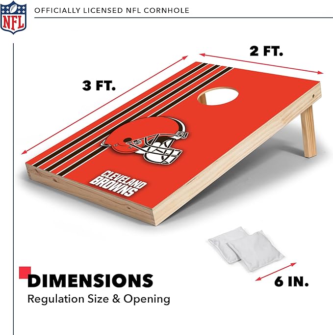 NFL 2' x 3' Solid Wood Cornhole Set with Direct Print HD Team Graphics – Great Gift for Any