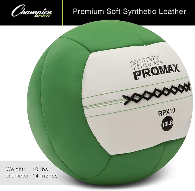 Champion Sports RPX16 Rhino Promax Slam Balls, 16 lb, Soft Shell with Non-Slip Grip, Medicine Wall