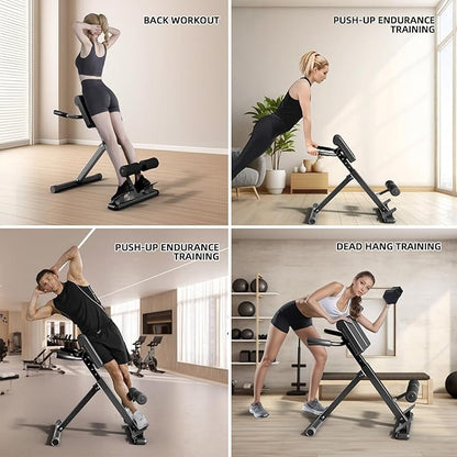 Roman Chair Hyperextension Bench – Adjustable Back Extension Machine for Glutes, Hamstrings & Lower