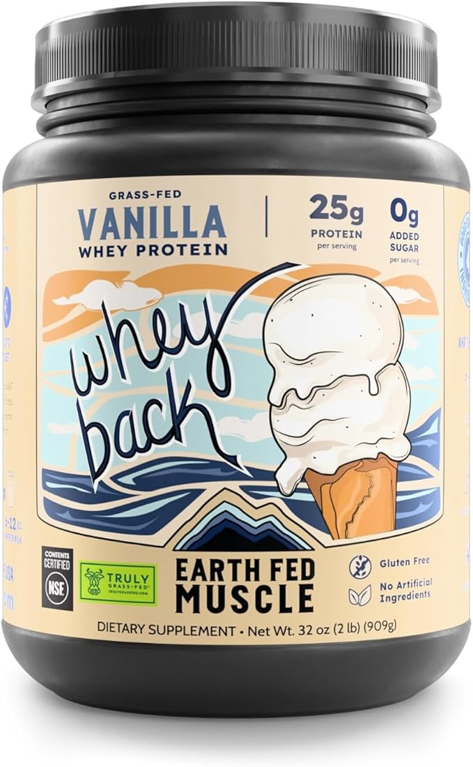 Earth Fed Muscle Whey Back Irish Grass Fed Whey Protein Isolate - NSF-Certified. No Artificial