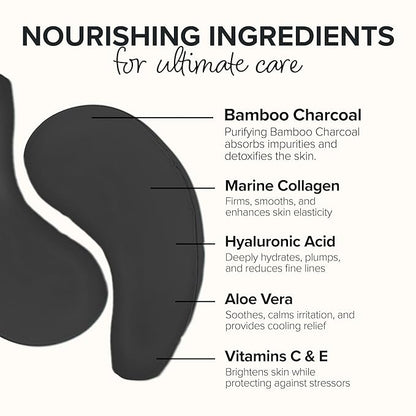 ToGoSpa, Bamboo Charcoal Under Eye Repair Mask, Collagen Under Eye Patches, Enriched With Ale Vera