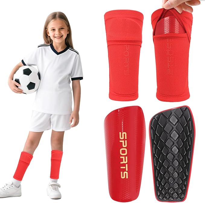 Shin Guards Soccer Kids 2025 Version High-Density Foam Soccer Shin Guard with Sleeves Shin