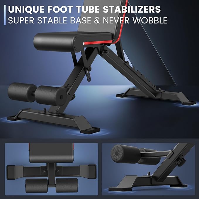 PASYOU Adjustable Weight Bench Full Body Workout Multi-Purpose Foldable Incline Decline Exercise