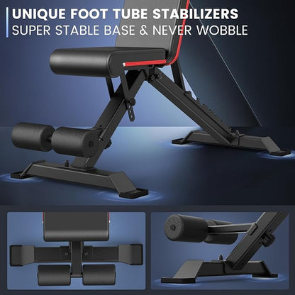 PASYOU Adjustable Weight Bench Full Body Workout Multi-Purpose Foldable Incline Decline Exercise