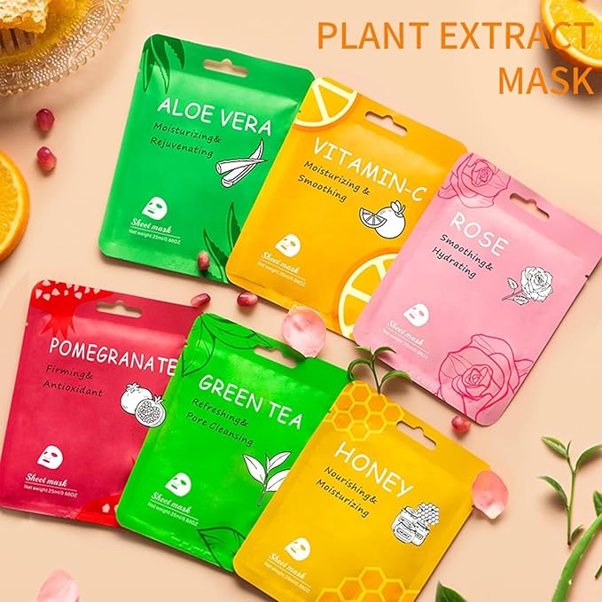 18 Pack Collagen Face Masks Skincare Bulk,Hydrating Spa Face Mask Beauty for Sensitive Skin,Sheet