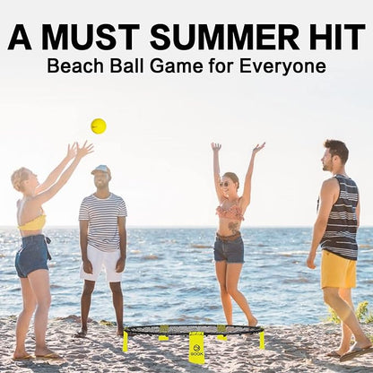 GOOX Outdoor Beach Ball Games with Carrying Bag, 3 Balls, Net and Strip Light (ONLY for Light Up