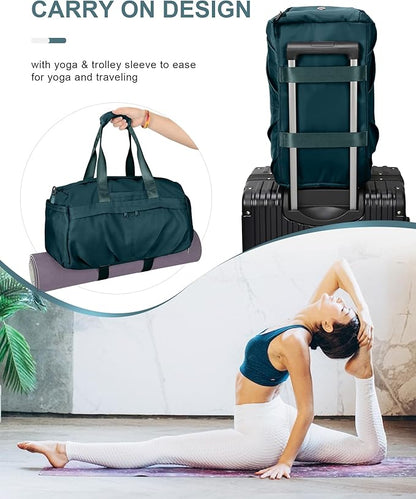 Gym Bag for Women Men, Sport Duffel Bag with Toiletry Bag & Shoe Compartment,Waterproof Travel