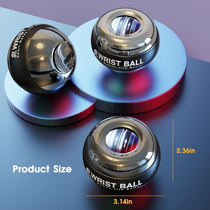 Wrist Trainer Ball Auto-Start Gyroscopic Forearm Exerciser Gyro Ball for Strengthen Arms, Fingers