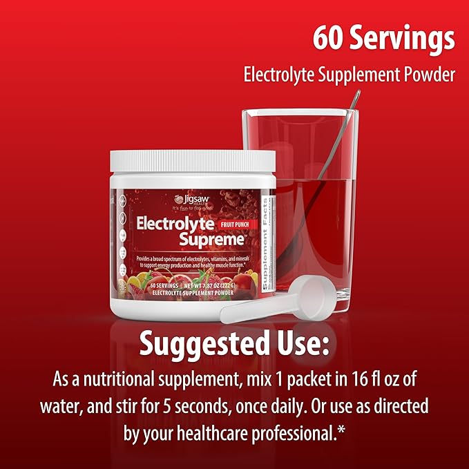 Jigsaw Health Electrolyte Supreme | Broad Spectrum of Electrolytes + Trace Minerals | Fruit Punch