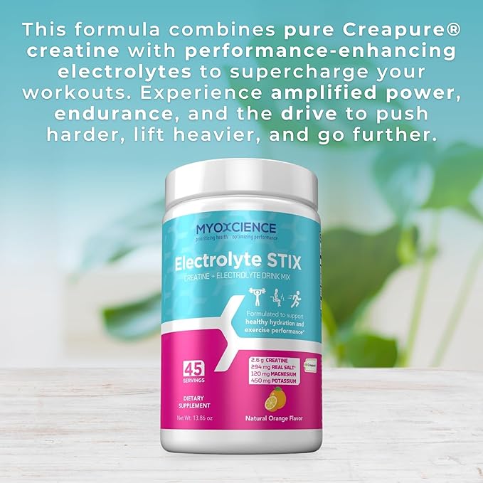 MYOXCIENCE Electrolyte STIX | Creatine Electrolyte Powder | Recovery from Exercise & Muscle