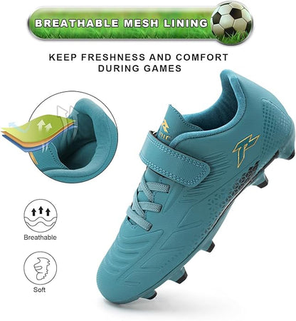 RUNIC Kids Soccer Cleats for Boys and Girls - Small and Big Kid Athletic Outdoor Football Shoes
