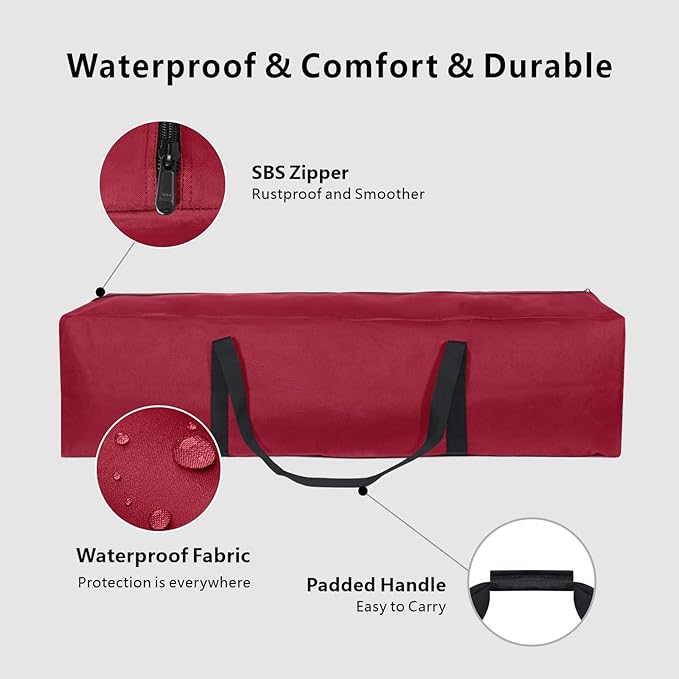 TOPDesign 46 Inch Extra Large Zippered Duffel Bag for Travel Camping Sports Equipment Storage