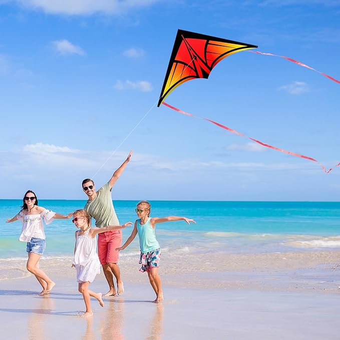 Large Delta Kite for Kids & Adults - Easy to Fly Outdoor Kites for Kids Ages 8-10, Perfect for