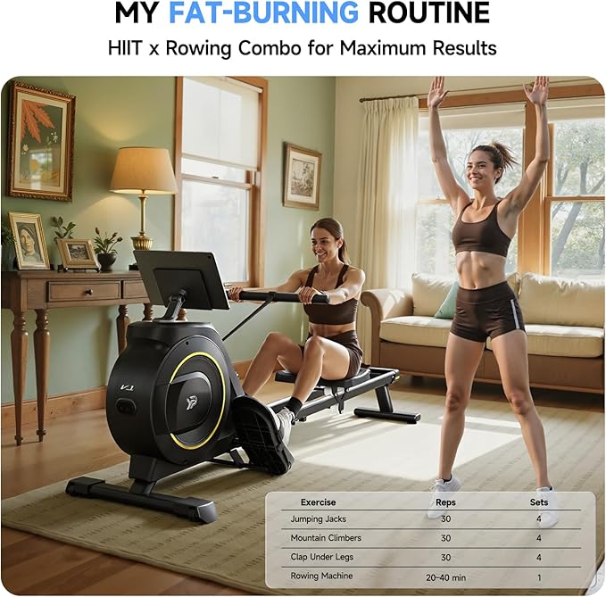 Rowing Machine for Home, 350 LB Capacity, 16-Level Silent Resistance, Magnetic Rowing Machines for