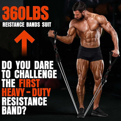 Heavy Resistance Bands for Working Out, 300LBS Exercise Bands with Handles, Workout Bands for Men