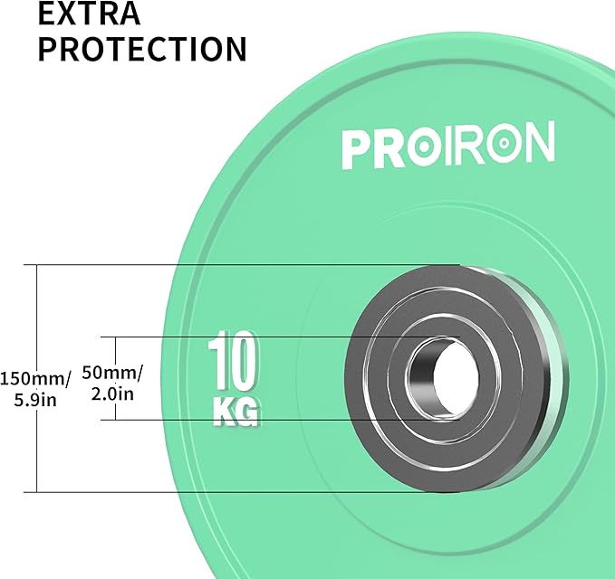 PROIRON Olympic Rubber Bumper Plates,Floor Protective Weight Plates,2" Solid Weight Plates for