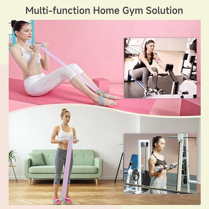 Fabric Resistance Band with Handles, 120lb Full-Body Excercise Band, Non-Slip Elastic Bands for