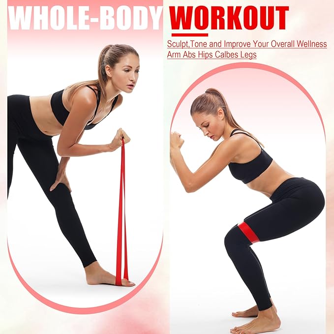Deekin 20 Pcs Resistance Bands Resistance Loop Exercise Bands Exercise Equipment Elastic Drap Ring
