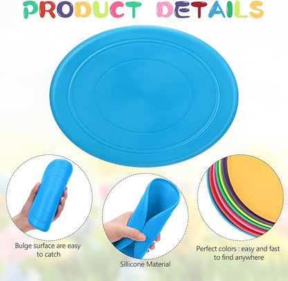 Vinsot Flying Discs Bulk Flying Discs for Kids Soft Rubber Flyer Disk Outdoor for Children Adults