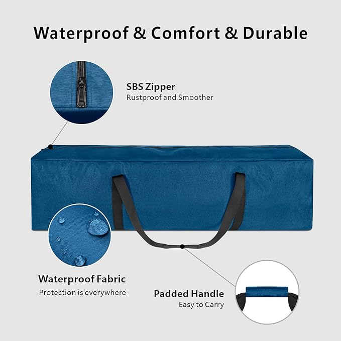 TOPDesign 46 Inch Extra Large Zippered Duffel Bag for Travel Camping Sports Equipment Storage