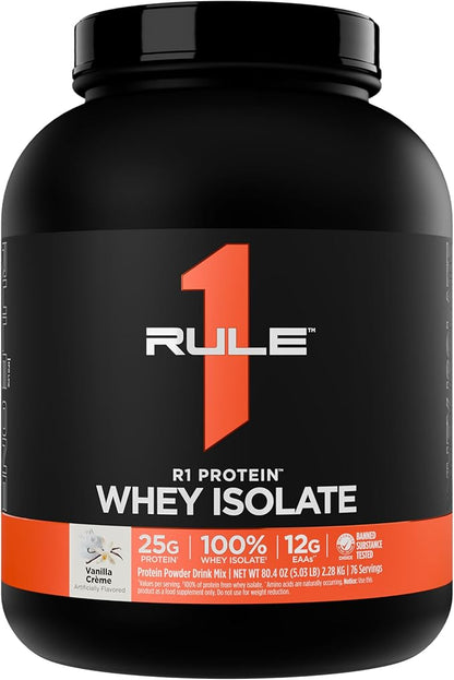 Rule 1 R1 Protein Whey Isolate - with 25g Protein & 6g BCAA Exclusively from Isolated & Hydrolyzed