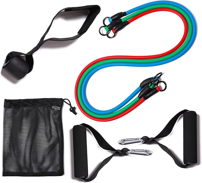 Resistance Bands with Handles for Working Out Women and Men, Exercise Bands with Door Anchor