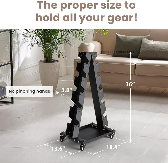 LIONSCOOL Premium Solid Steel Dumbbell Rack Stand Only, A-Frame Portable Weight Storage Organizer