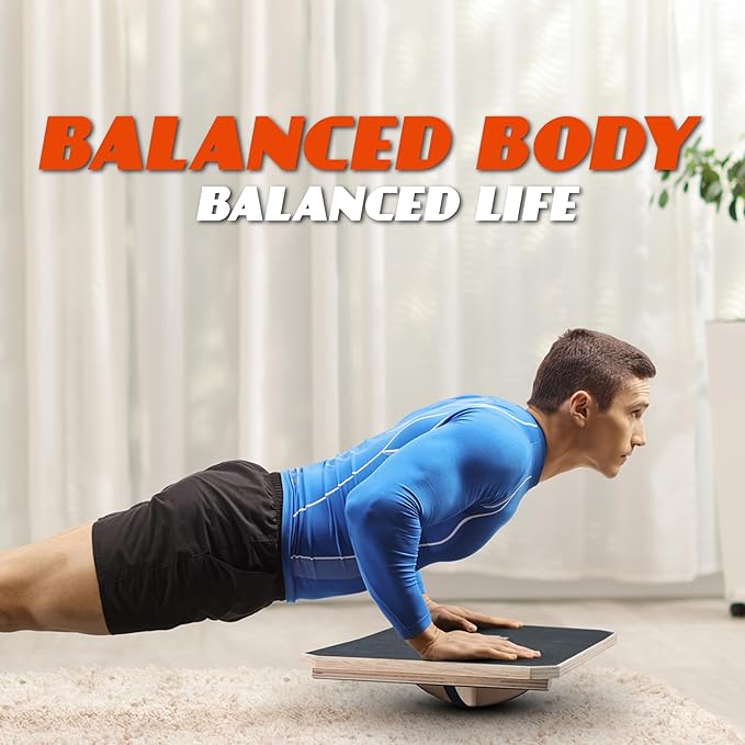 Multi-Optional Wooden Balance Board for all kind of balance tranning, Extra-Large Anti-Slip Wobble