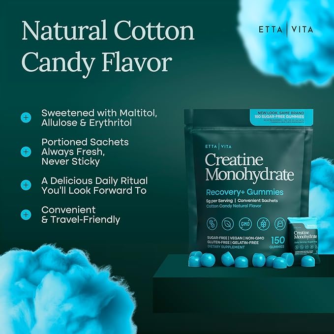 Sugar-Free Creatine Monohydrate Gummies (5g Per Packet) - Potent Creatine Gummies for Men & Women