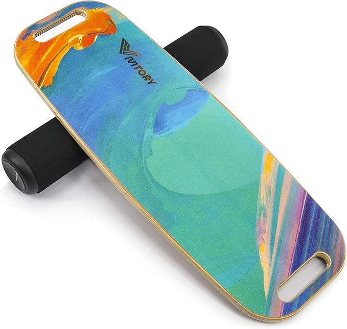 VIVITORY Balance Board Trainer with Handle, Roller Board with Adjustable Stoppers ??3 Different