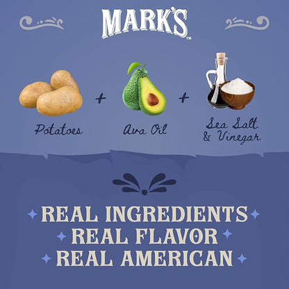 MARK’S Kettle Cooked Avocado Oil Potato Chips, Sea Salt & Vinegar – Seed Oil & GMO Free | Sea Salt