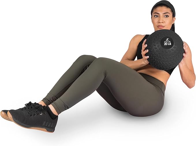 ProsourceFit Slam Medicine Balls 5, 10, 15, 20, 25, 30, 50lbs Smooth and Tread Textured Grip Dead