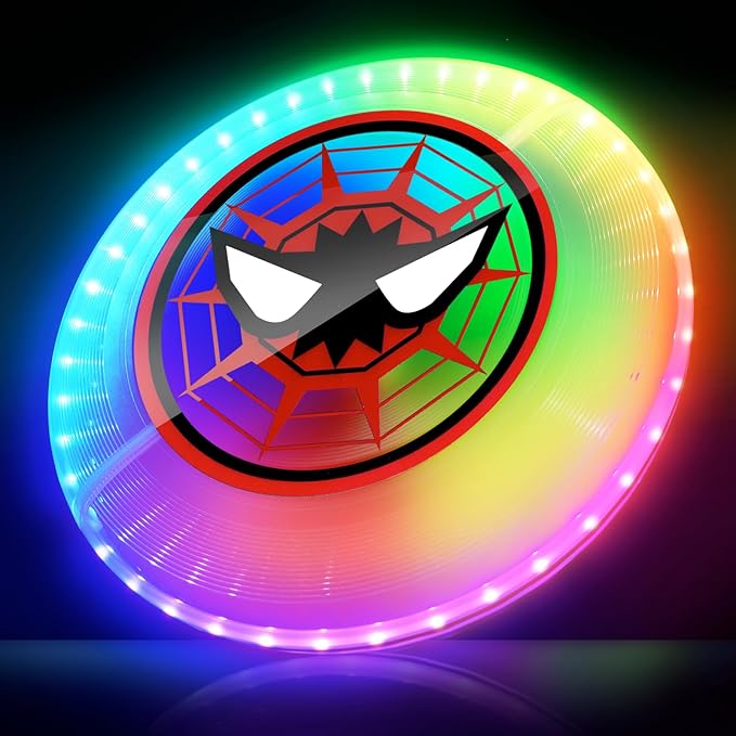 LED Flying Disc with Millions of Colors, 42 LEDs, 175g, 12 Lighting Modes, Rechargeable &