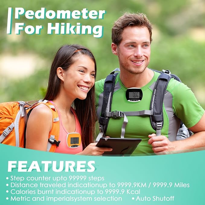 12 Pcs Simple Pedometer for Walking Bulk LCD Step Counter with Calories Burned Portable Step