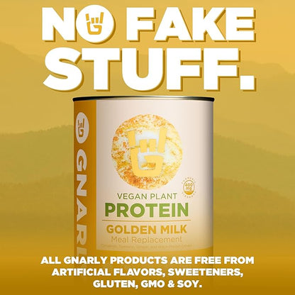 Gnarly Nutrition Golden Milk Vegan Protein Powder ??Plant-Based Powder for Shakes ??Dairy-Free
