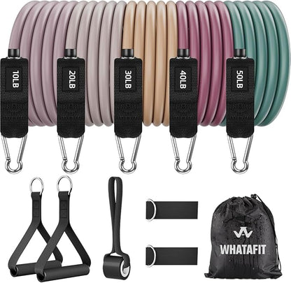 WHATAFIT Resistance Bands, Exercise Bands，Resistance Bands for Working Out, Work Out Bands with