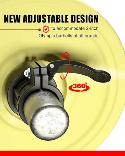 Olympic Barbell Clamps 2 inch Adjustable Barbell Clips Quick Release Pair of Locking Weight Clips