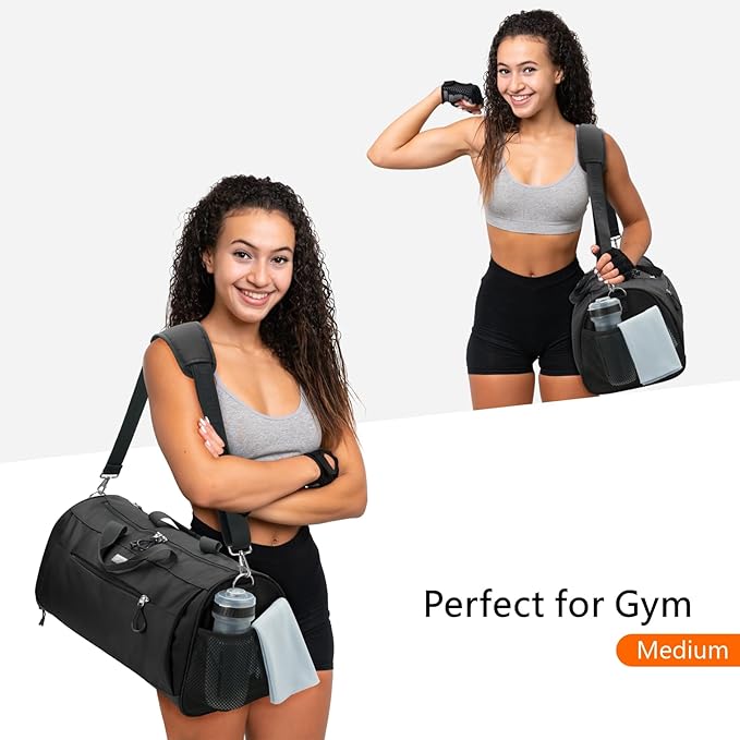 TOPDesign Gym Bag for Women & Men, Unisex Duffel Bag with Shoe Compartment & Wet Pocket for Travel