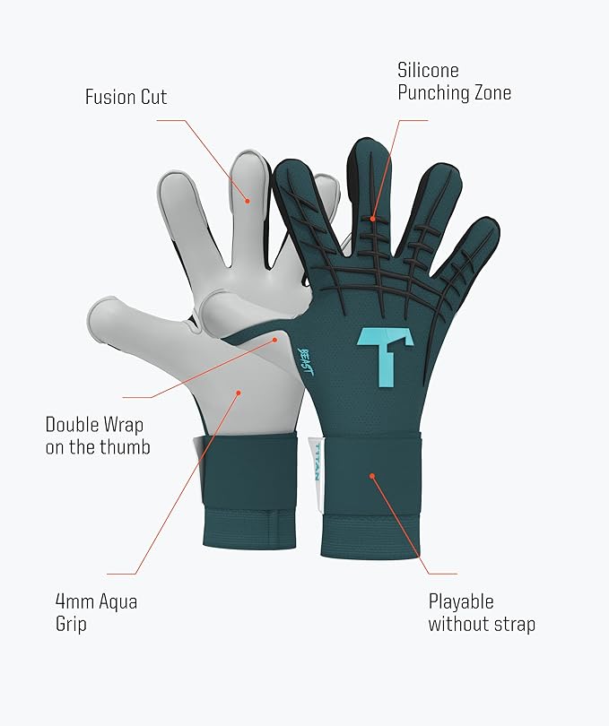 T1TAN Beast Goalkeeper Gloves - Without Finger Protection - Soccer Goalie Gloves Adult
