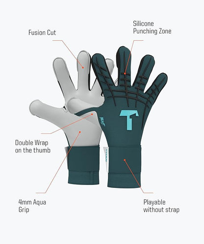 T1TAN Beast Goalkeeper Gloves - Without Finger Protection - Soccer Goalie Gloves Adult